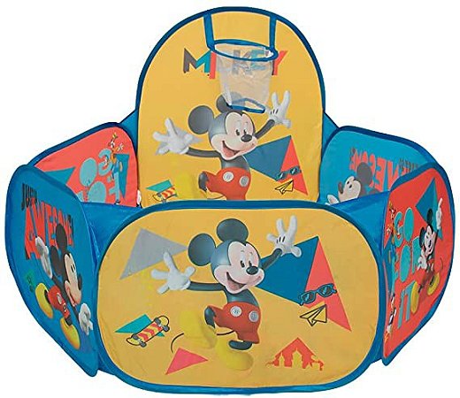 PISCINA DE BOLINHA COM CESTA BASQ MICKEY