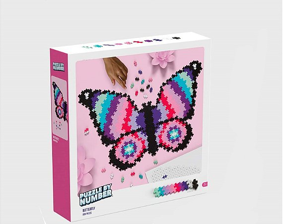 PLUS PLUS PUZZLE BY NUMBER BUTTERFLY 800 PCS