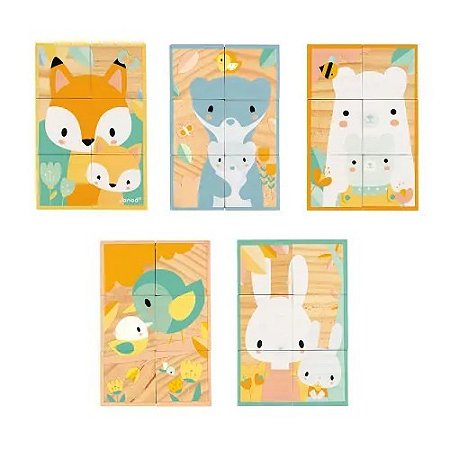 QUEBRA CABECA ANIMAIS 6 BLOCOS 5 DESENHOS
