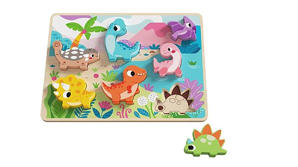 TABULEIRO DE ENCAIXE DINOSSAUROS BEBE