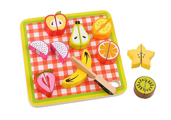 BRINCANDO DE CORTAR 9 FRUTAS E UMA FACA