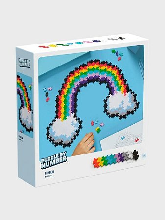PLUS PLUS PUZZLE BY NUMBER RAINBOW AND UNICORN 500 PCS
