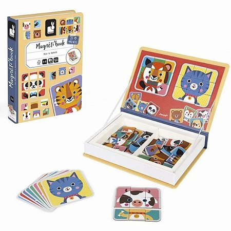 LIVRO MAGNETICO MISTURE E COMBINE ANIMAIS FOFOS 80PC
