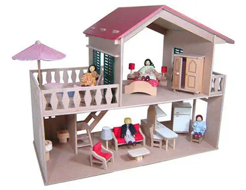 CASA COM PISCINA E MOVEIS VERMELHO