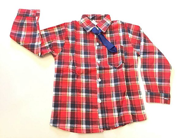 CAMISA JUNINA FLANELADA XADREZ CHIC