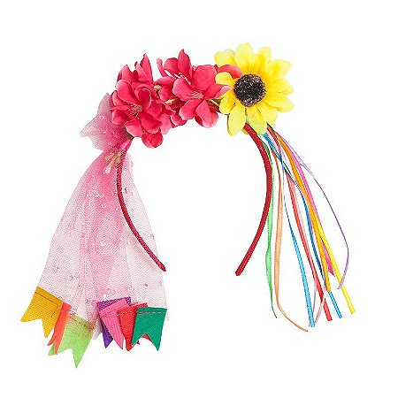 TIARA JUNINA MINI GIRASSOL