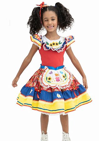 VESTIDO JUNINO GIRASSOL VERMELHO A22