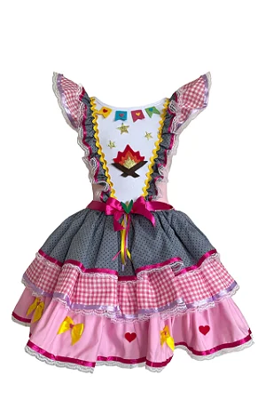 VESTIDO JUNINO XAD PINK A23