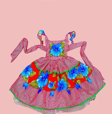 VESTIDO JUNINO FULO VERMELHA A23