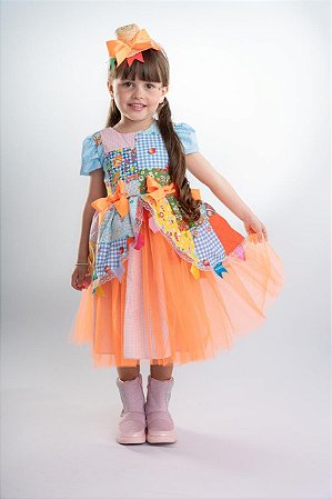 VESTIDO JUNINO REMENDO RETALHOS A25