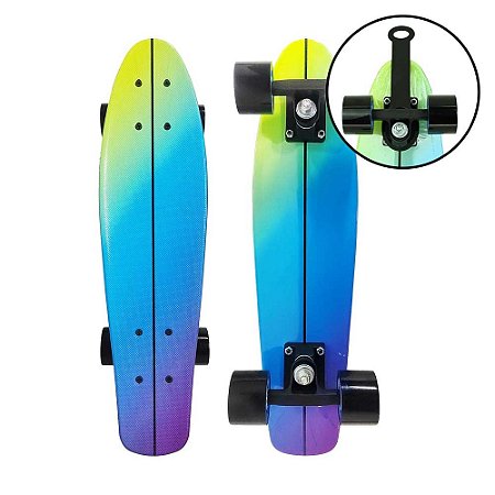 SKATE MINI CRUISER ESTAMPA BOTH SIDES AZUL E VERDE