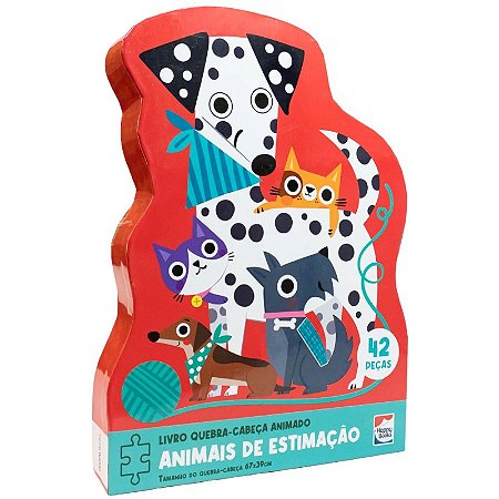 LIVRO QUEBRA CABECA ANIMADO ANIMAIS DE ESTIMACAO