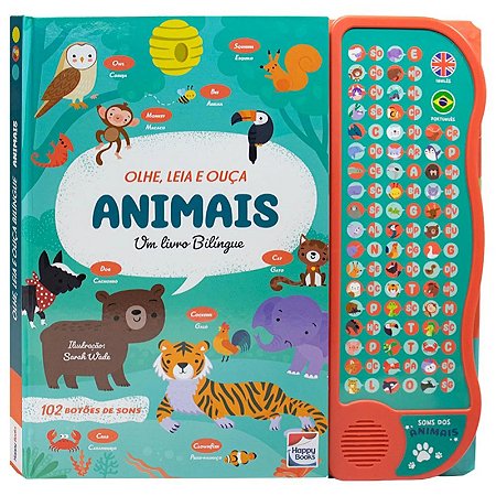 LIVRO OLHE LEIA E OUCA BILINGUE ANIMAIS