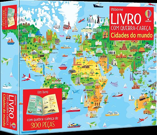 LIVRO CIDADES DO MUNDO LIVRO COM QUEBRACABECA