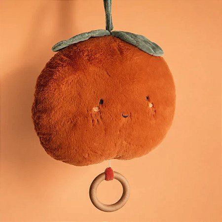 MOBILE DE TECIDO LARANJA MUSICAL