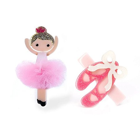 PRESILHA BICO DE PATO BAILARINA COM SAPATILHA ROSA