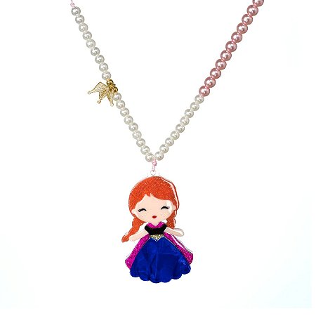 COLAR FASHION GIRL PRINCESA ANNA COM BOLINHAS