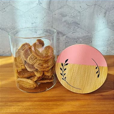 Porta Mantimento Vidro Redondo 750ml Rosa Antigo