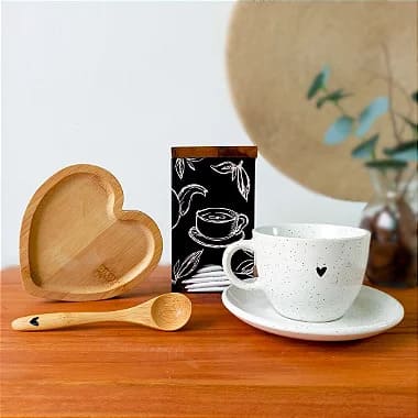 Kit Presente Porta Chá Torre  Coração