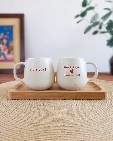 Duplinha de Caneca Com Bandeja Eu e Você