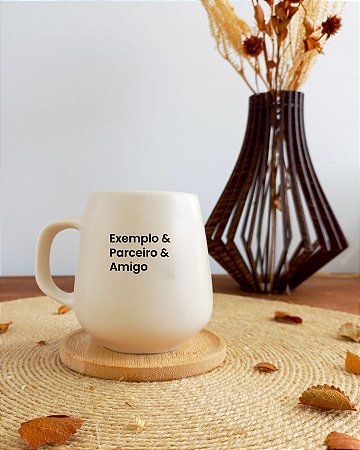 Caneca Amigo com Pires Bambu 260ml