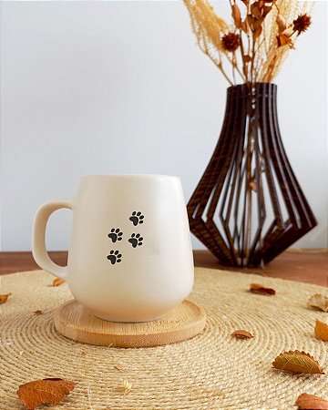 Caneca Patinhas com Pires Bambu 260ml