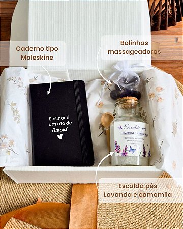 Kit Presente Professor - Caderno e Escalda pés