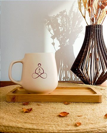 Conjunto Café com Afeto Entrego e Agradeço - Caneca com Bandeja