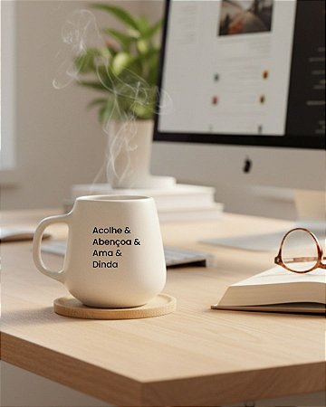 Caneca Dinda Madrinha com Pires Bambu 260ml