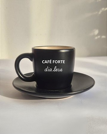 Xícara Café Forte Dia Leve Preta