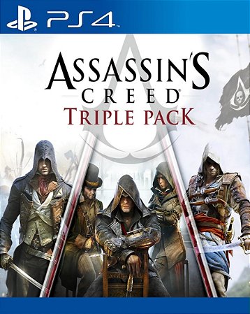 Assassins Creed Triple Pack Black Flag Unity Syndicate PS4 Mídia Digital