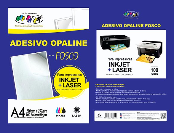 Adesivo Opaline Fosco A4 100 FLS - OFFPAPER