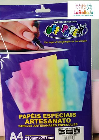 Papel Glitter A4 Metalizado 250g 10 Fls - ARCO-ÍRIS - LANÇAMENTO