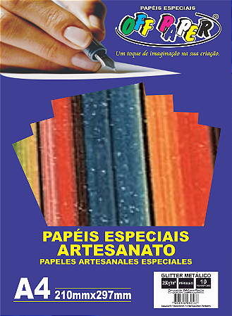 Papel Glitter A4 Metalizado 250g 10 Fls - PERUANO - LANÇAMENTO