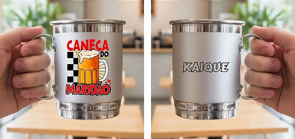 Caneca 500ml Em Alumínio Personalizada - Solicite Orçamento