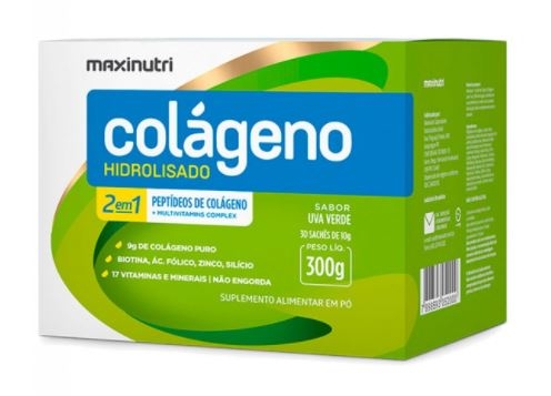 Colágeno Hidrolisado 2 em 1 (30 Sachês de 10g) MaxiNutri