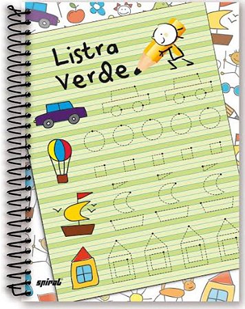 Caderno Listra Verde Universitário Capa dura 96 fls Spiral