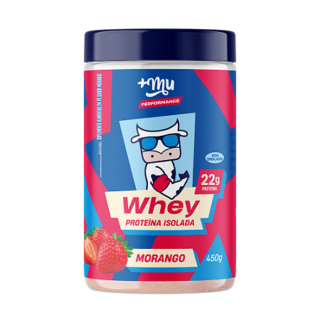 Whey Isolado +Mu Performance - Morango - Pote 450g