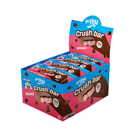 Crushbar +Mu - Morango - Caixa 12 unidades - 480g