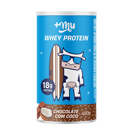 WHEY CONCENTRADO +MU - CHOCOLATE COM COCO - POTE 450G