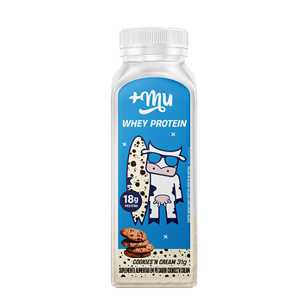 Whey Concentrado +Mu - Cookies'n Cream - Garrafinha 31g