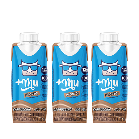 Combo Bebida +Mu - Pronto para Beber - Cappuccino - 3 Garrafinhas (250ml)