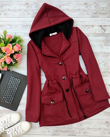 Jaqueta Parka Moletom  Peluciado