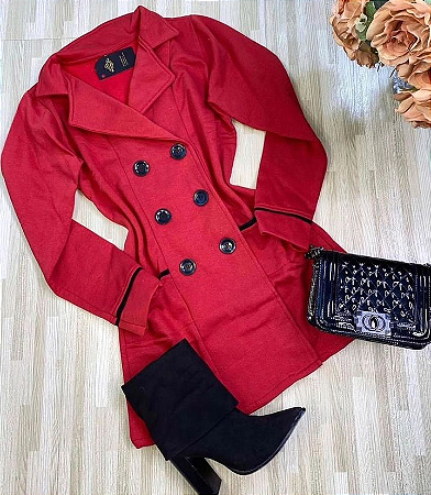 Vestido Moletinho Flanelado Vermelho