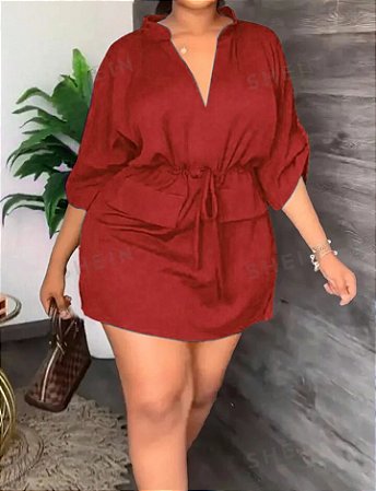 Vestido Alfaiataria Bolsos Frontais