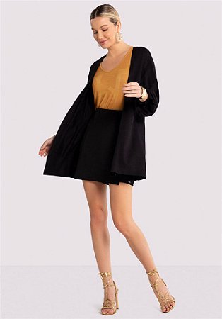 Cardigan Alongado Em Malha Com Manga Bufante 1.67766