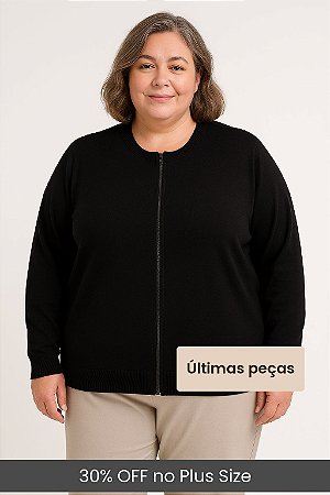 Jaqueta Feminina Plus Size Bolso Ref 1000039841