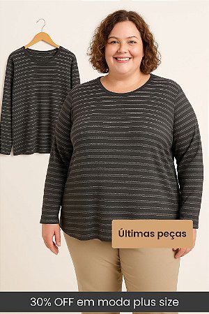 Blusa Feminina Manga Longa Plus Size Ref 6147446