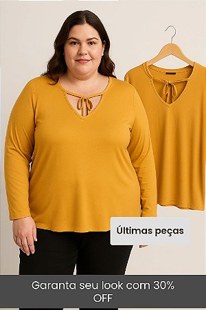 Blusa Feminina Manga Longa Plus Size Ref 6147706