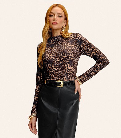 Blusa manga Longa Animal Print Endless E15943